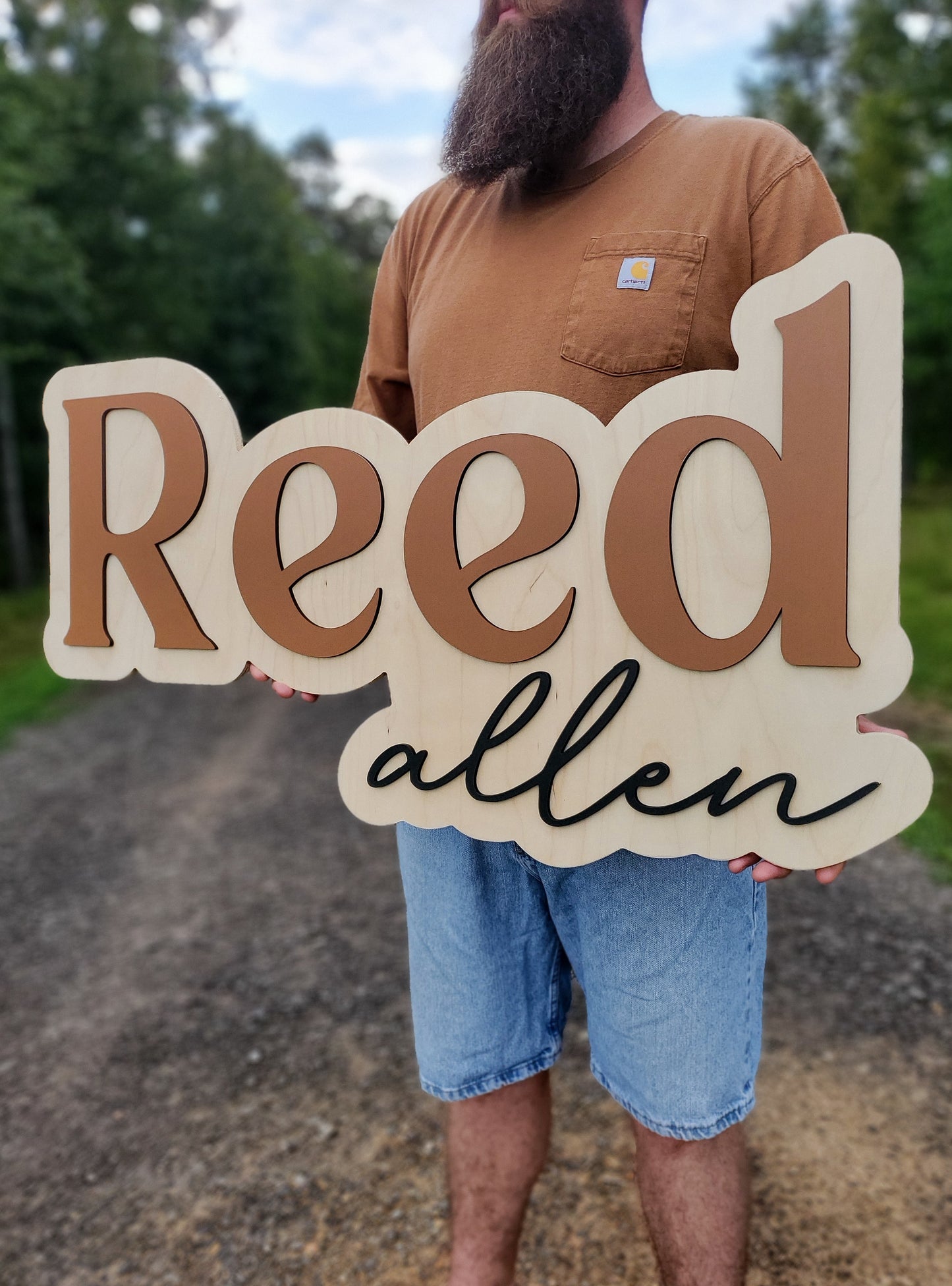 Wood Personalized Custom Layered Name Sign