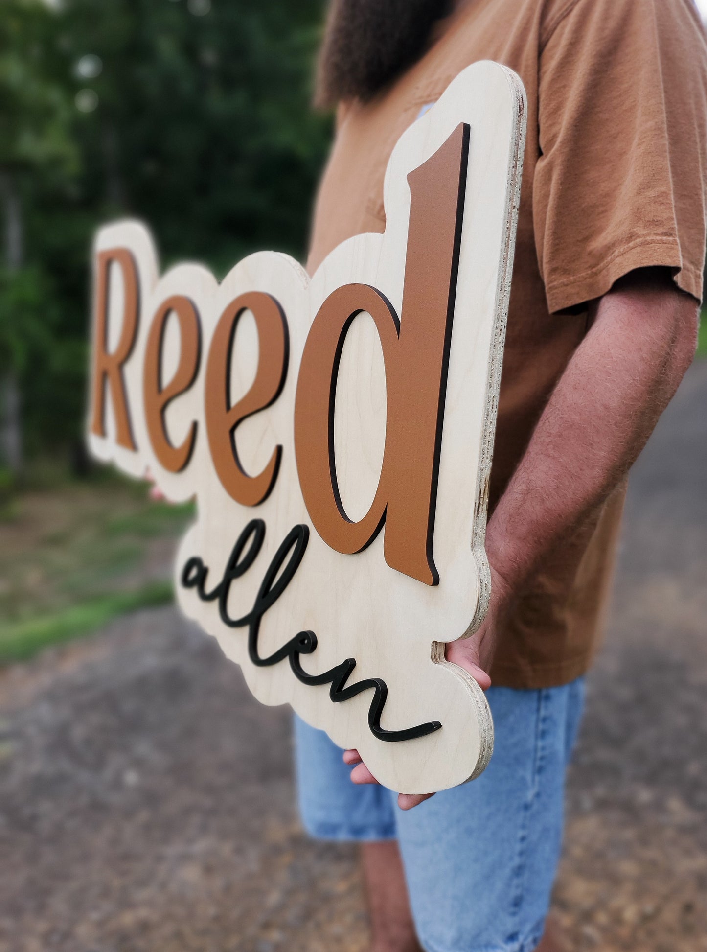 Wood Personalized Custom Layered Name Sign