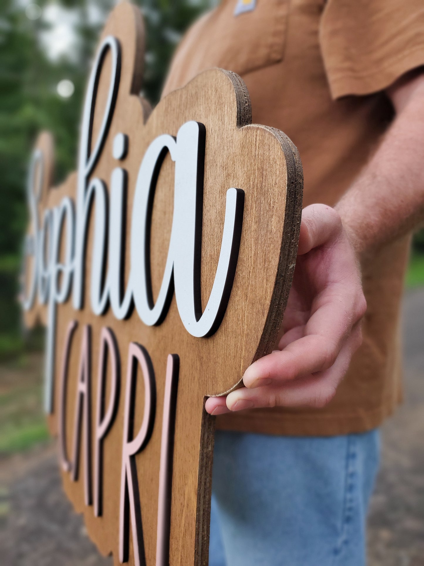 Wood Personalized Custom Layered Name Sign