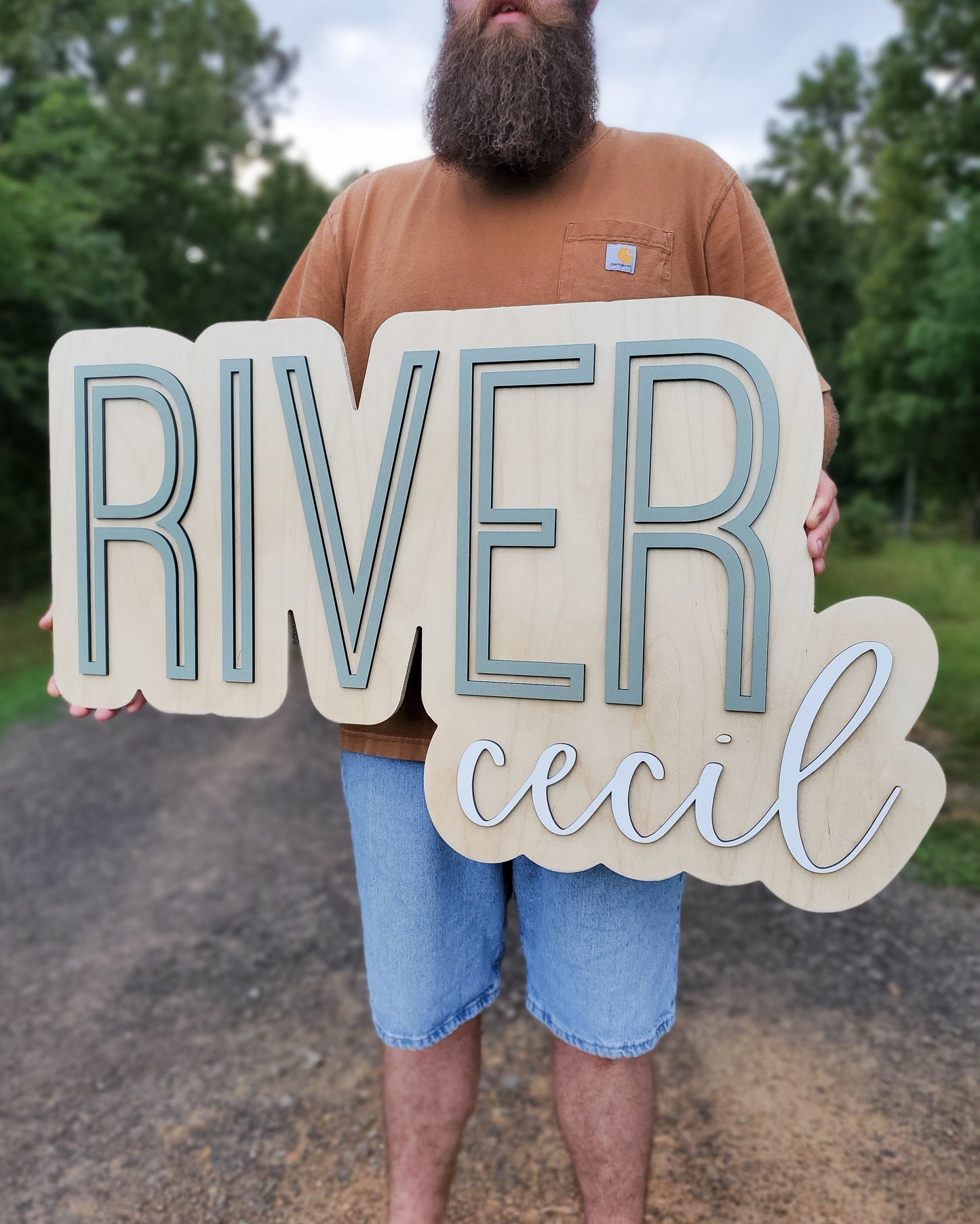 Wood Personalized Custom Layered Name Sign