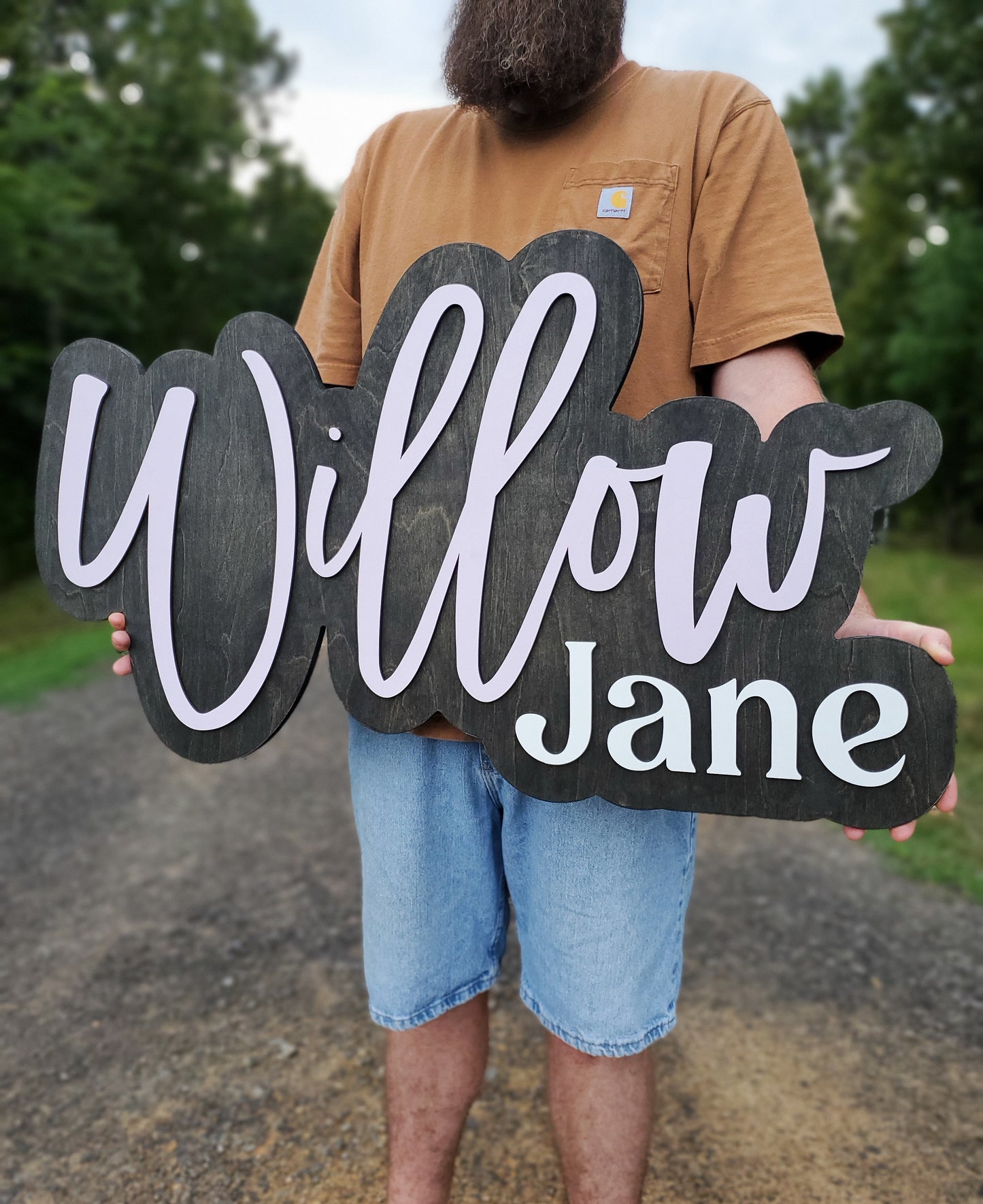 Wood Personalized Custom Layered Name Sign