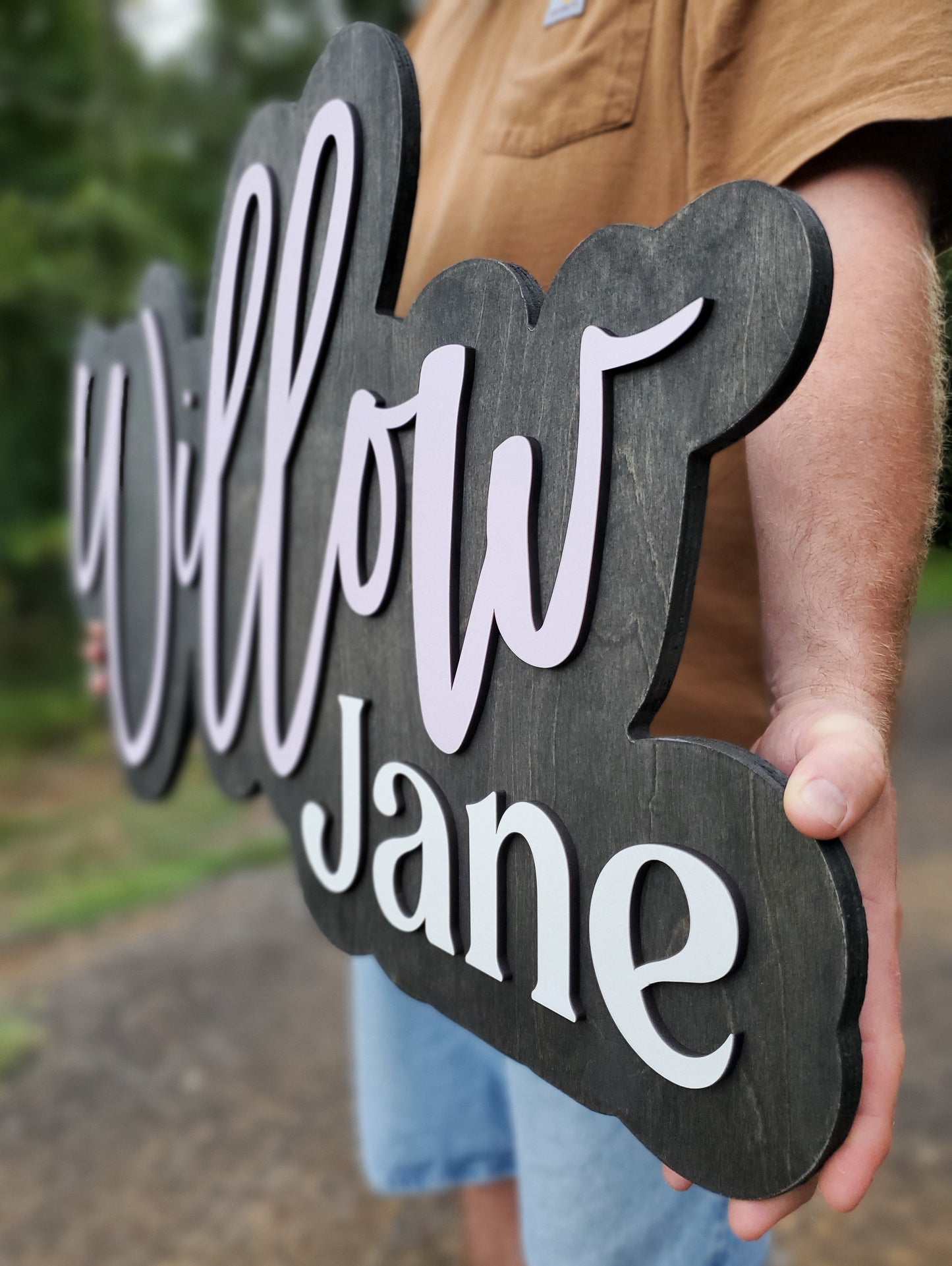 Wood Personalized Custom Layered Name Sign