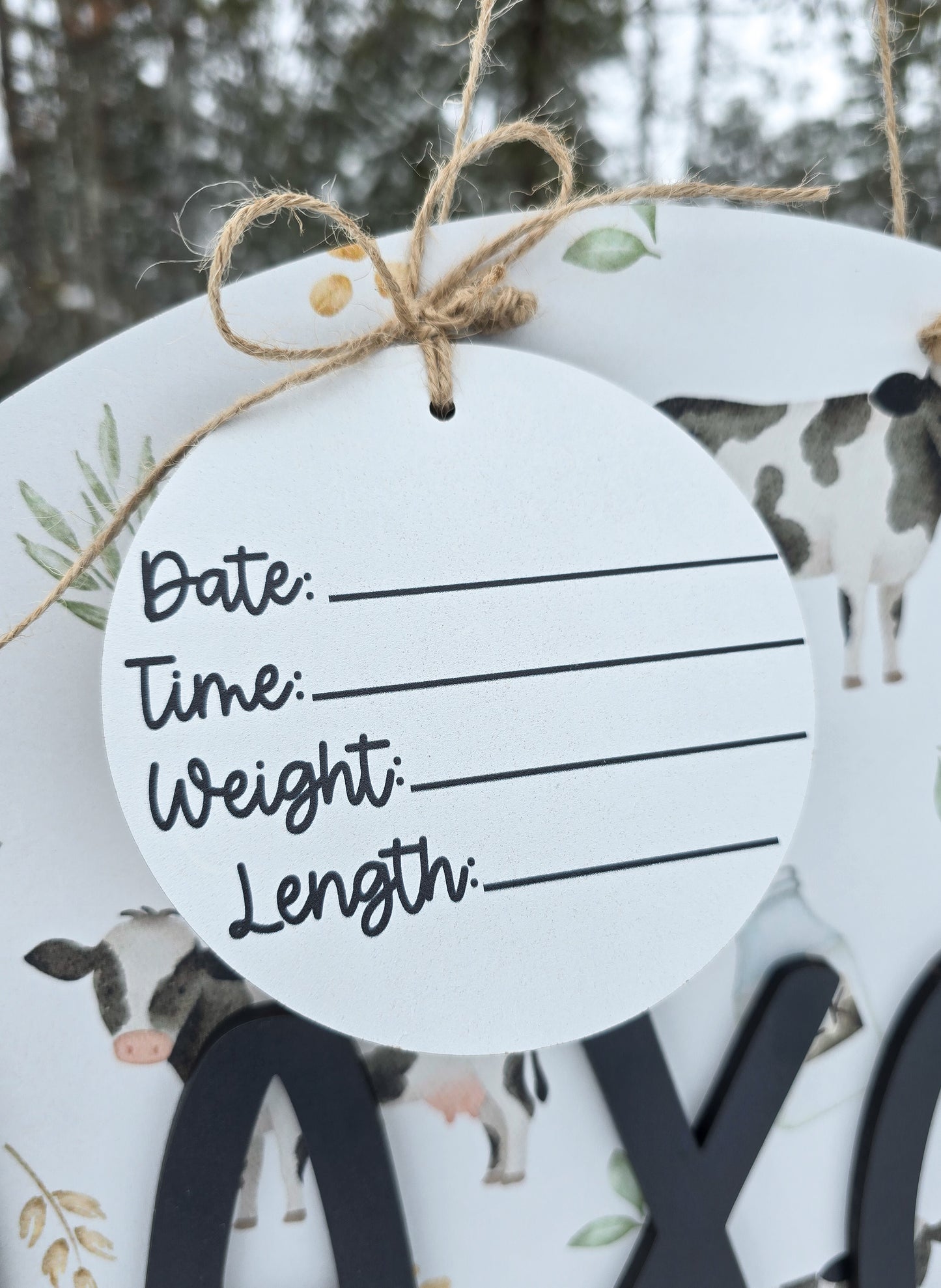Dairy Cow Printed Name Sign
