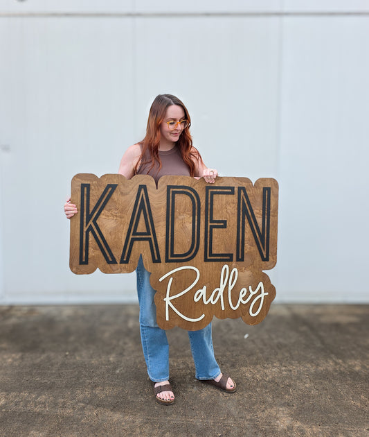 The Kaden Layered Name Sign