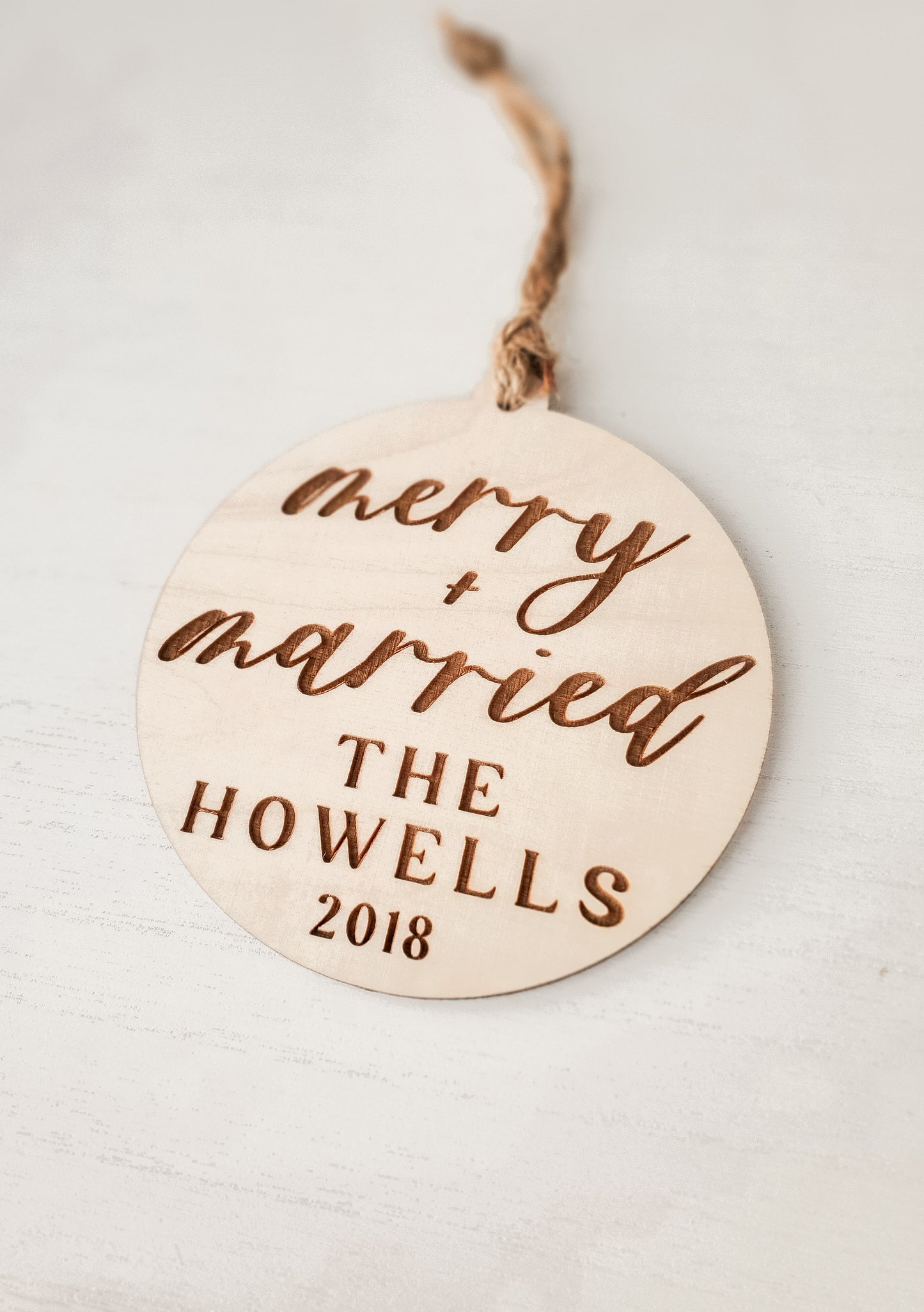 Merry + Married Newlywed Ornament