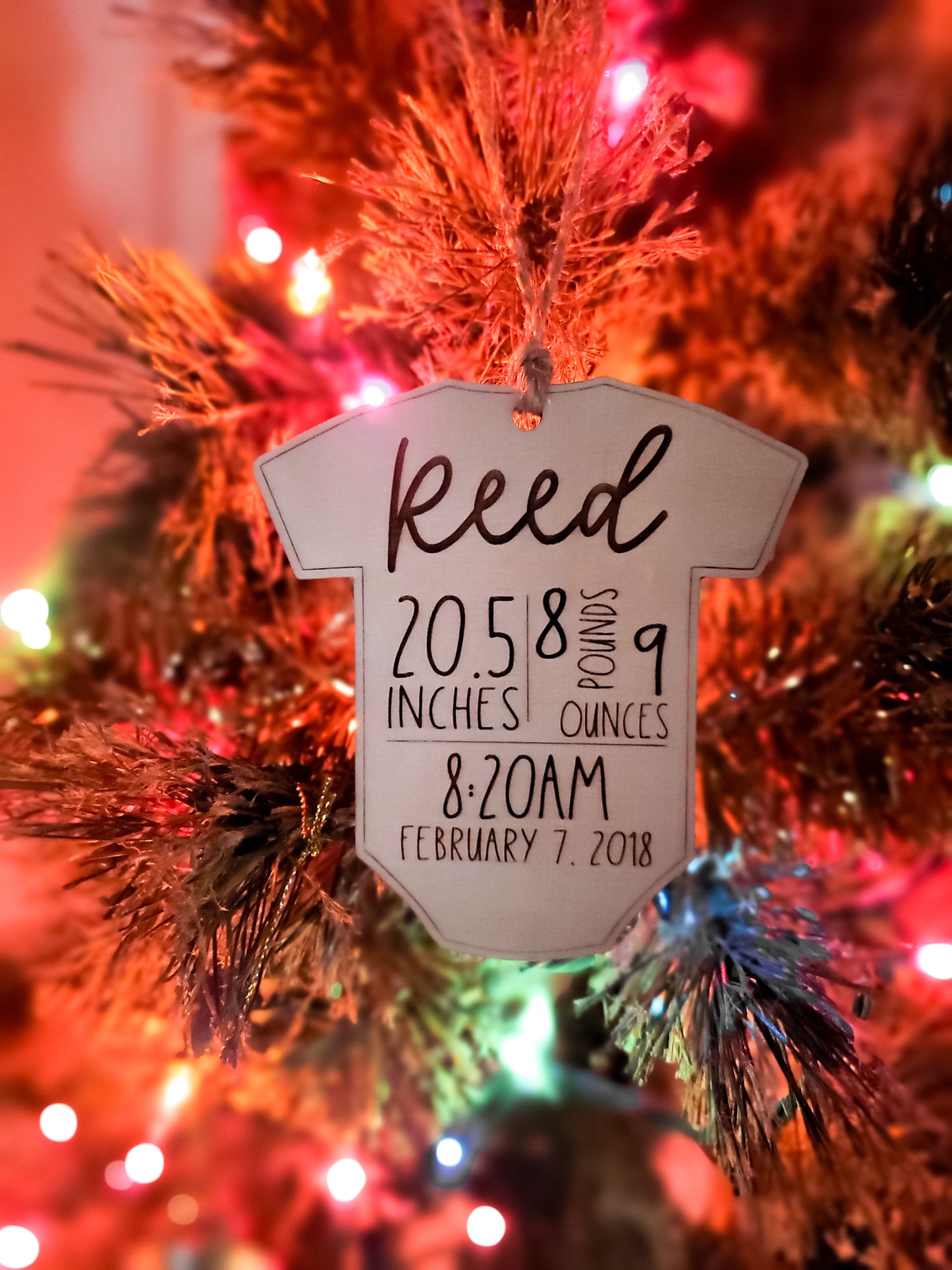 Classic Newborn Ornaments (Pictured Fonts + Single Name Only)