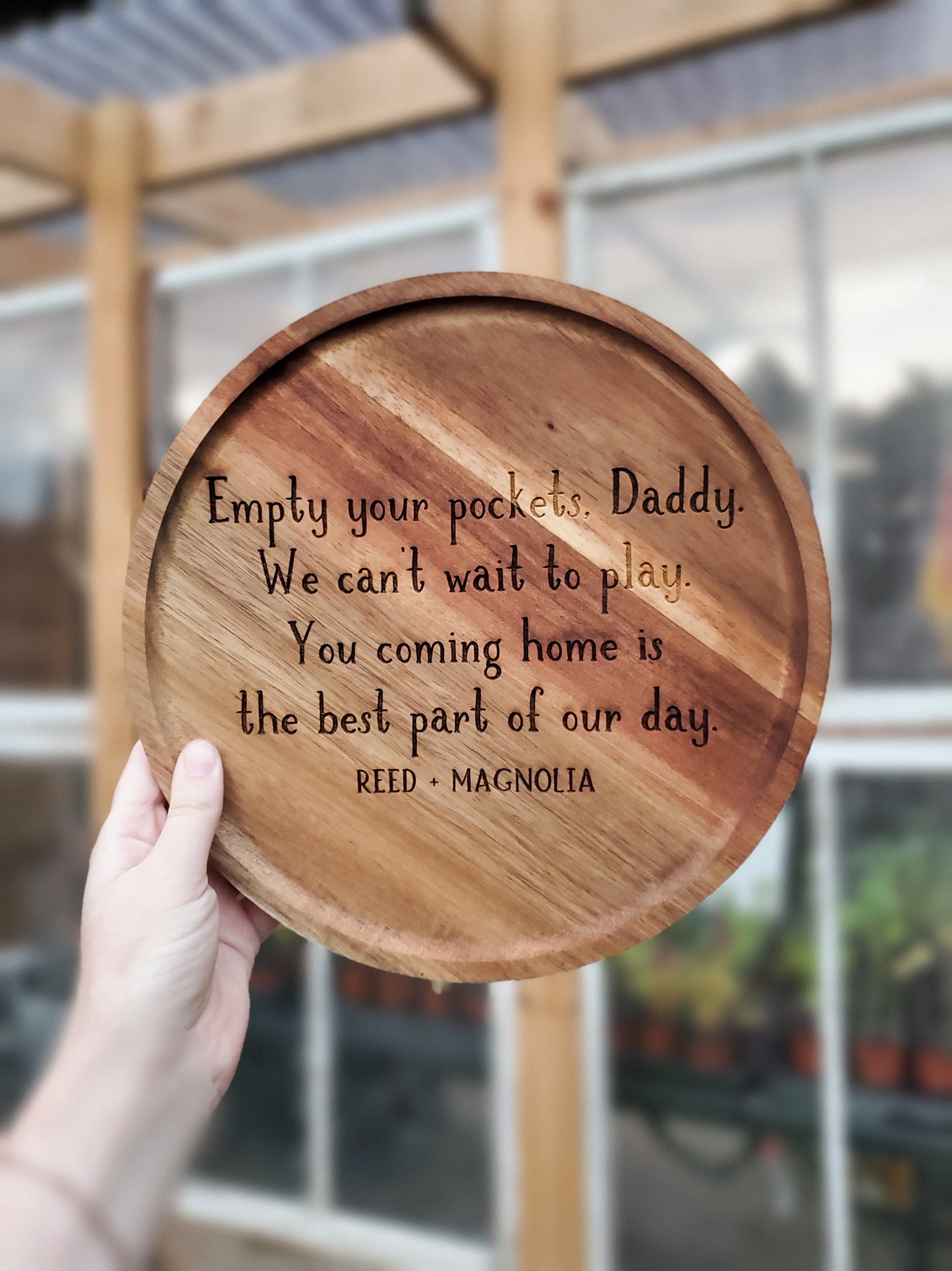 Empty Your Pockets, Daddy - Acacia Tray