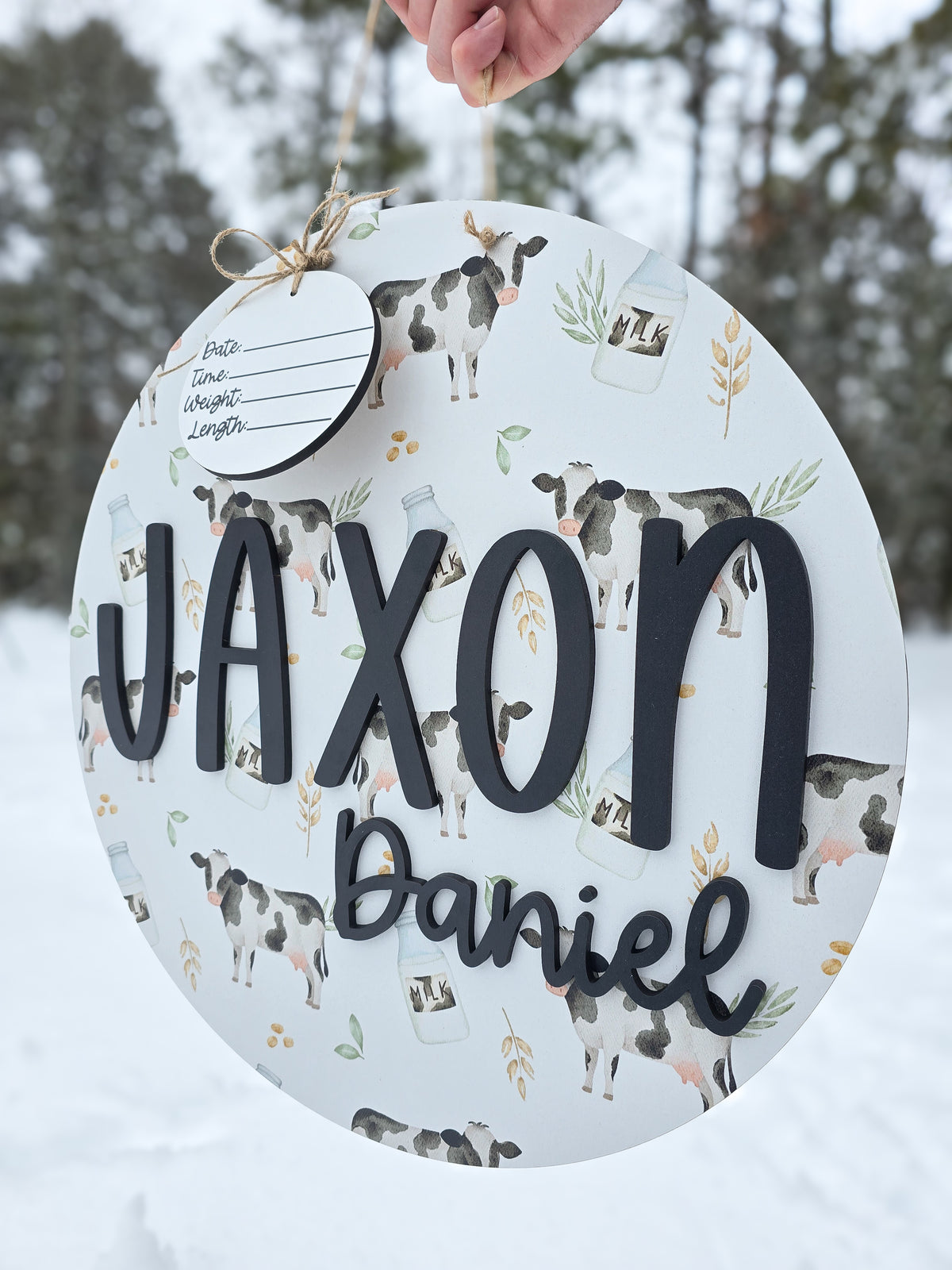 Dairy Cow Printed Name Sign