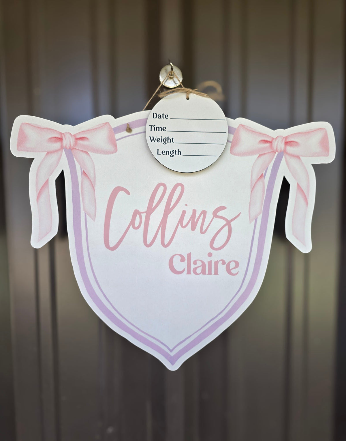 Pink Banner Hospital Door Hanger