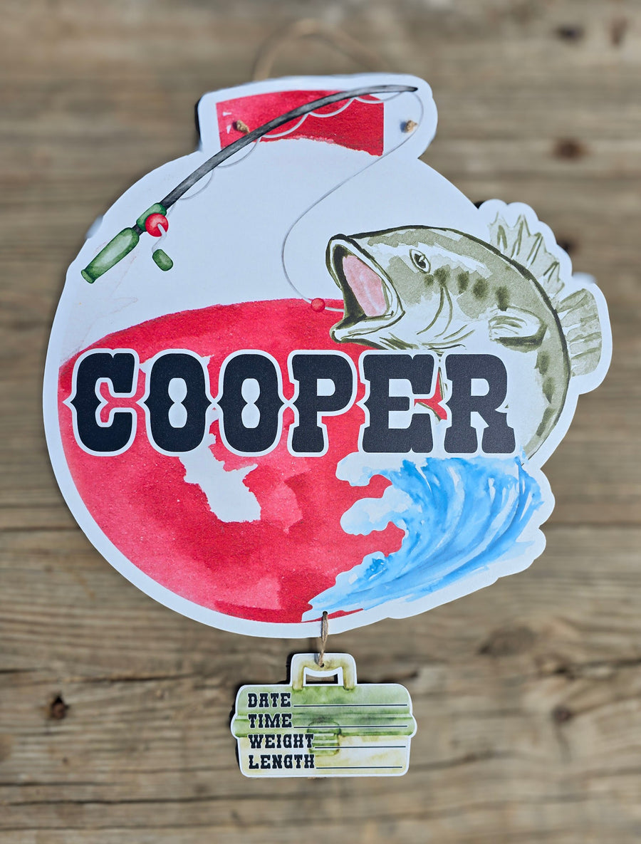 Bass and Bobber Hospital Door Hanger