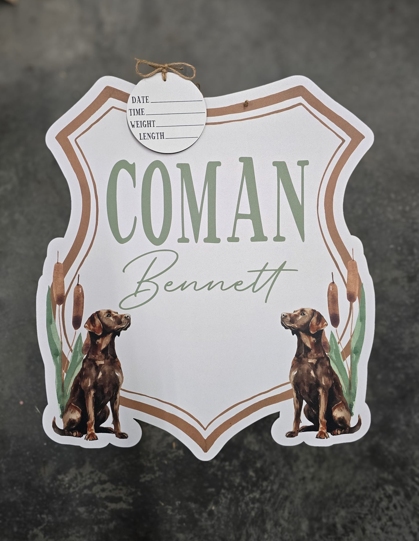 Chocolate Lab Crest Hospital Door Hanger