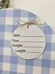Gingham Faux Wood Arch Hospital Door Hanger
