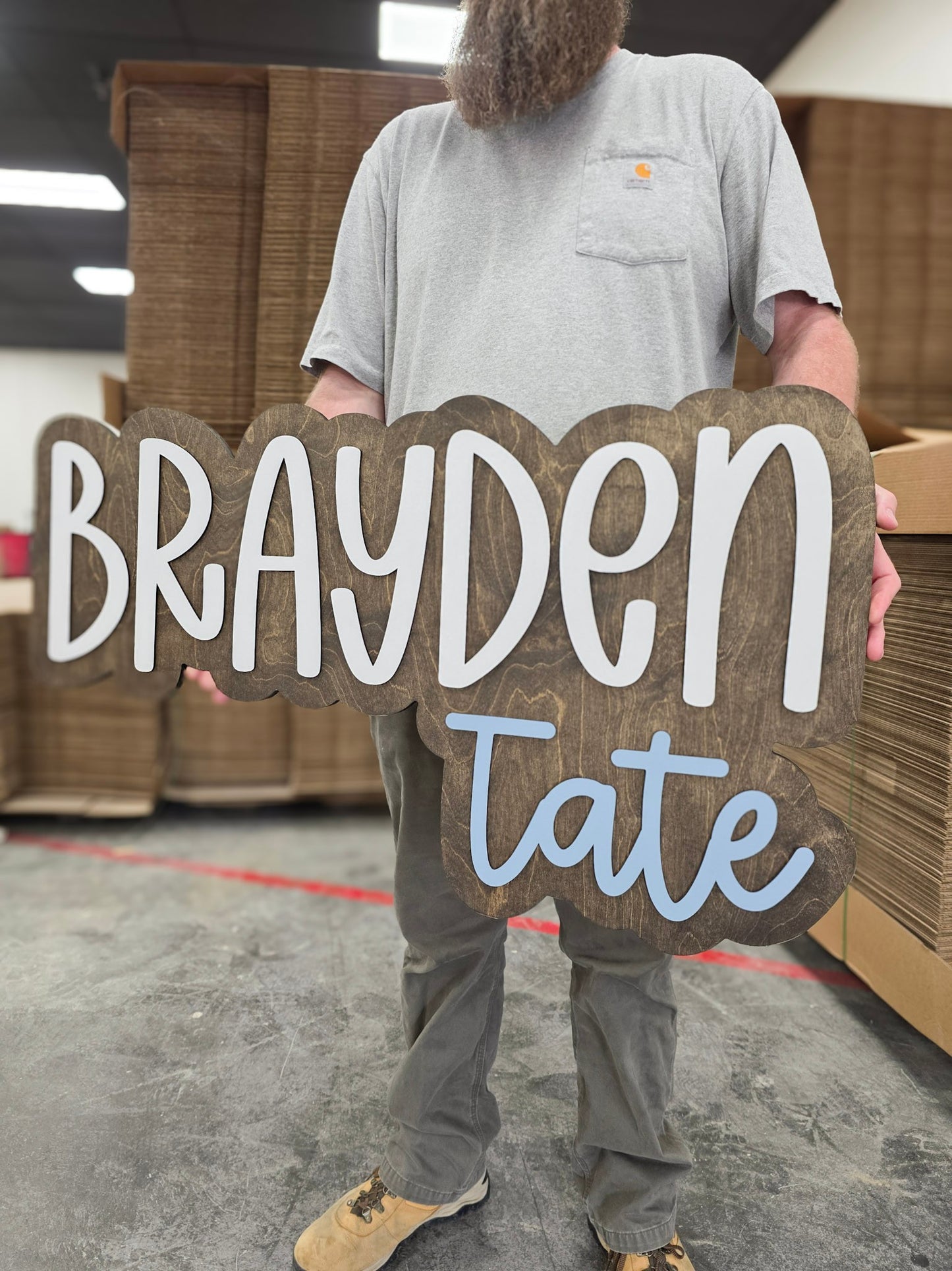 The Brayden Layered Name Sign