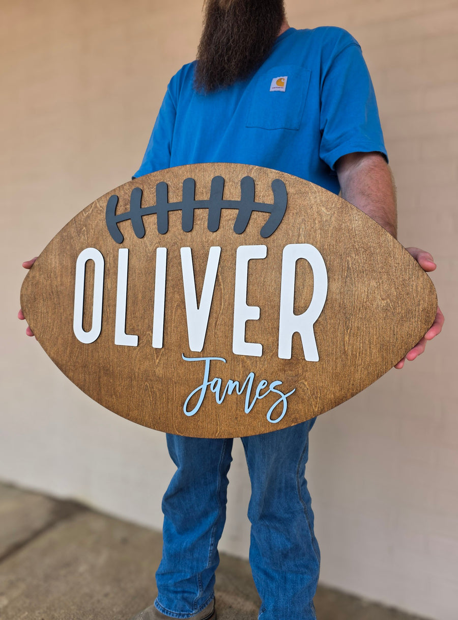 The Oliver Football Layered Name Sign