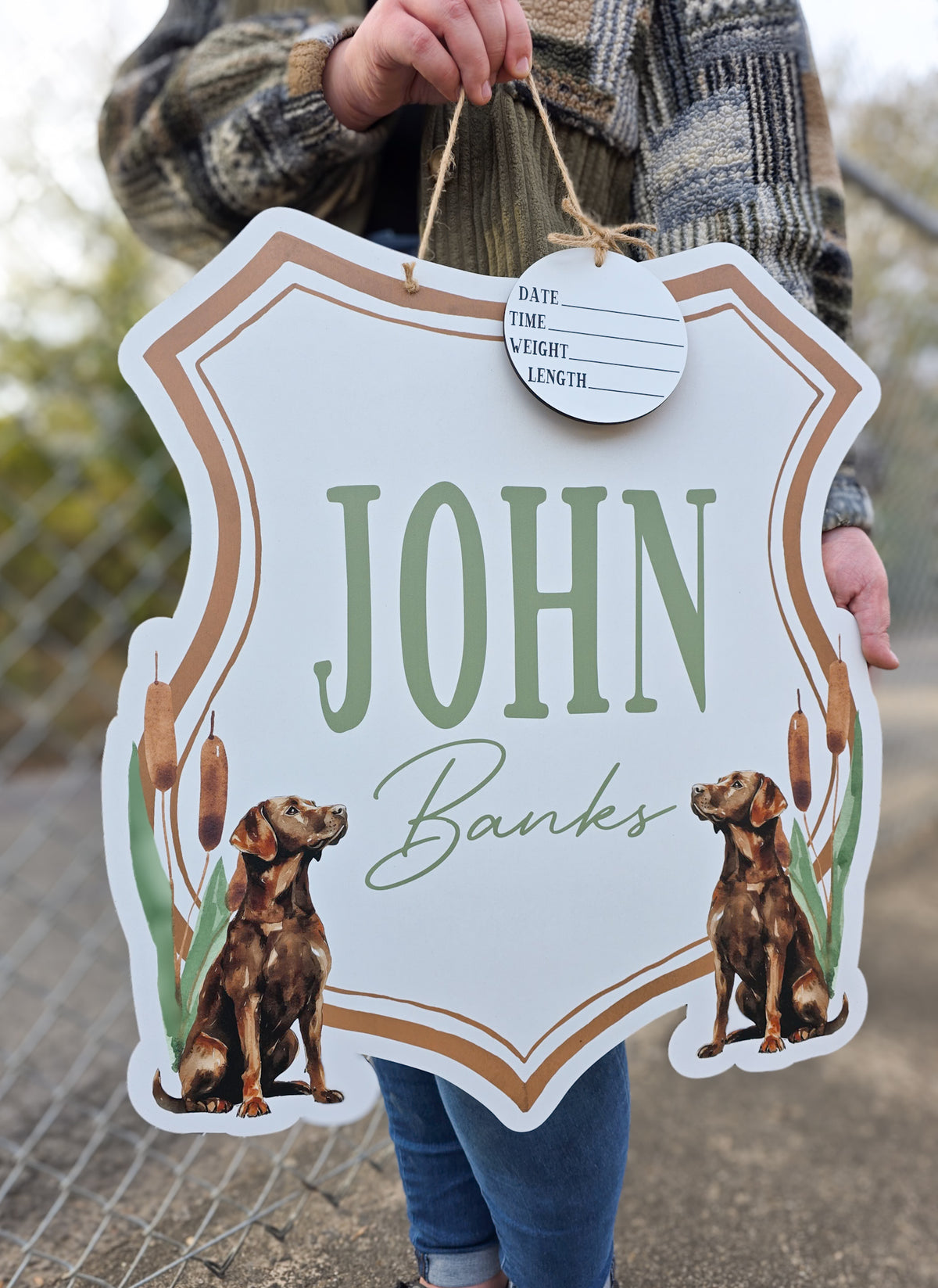 Chocolate Lab Crest Hospital Door Hanger