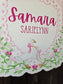 Pink Floral Goose Hospital Door Hanger