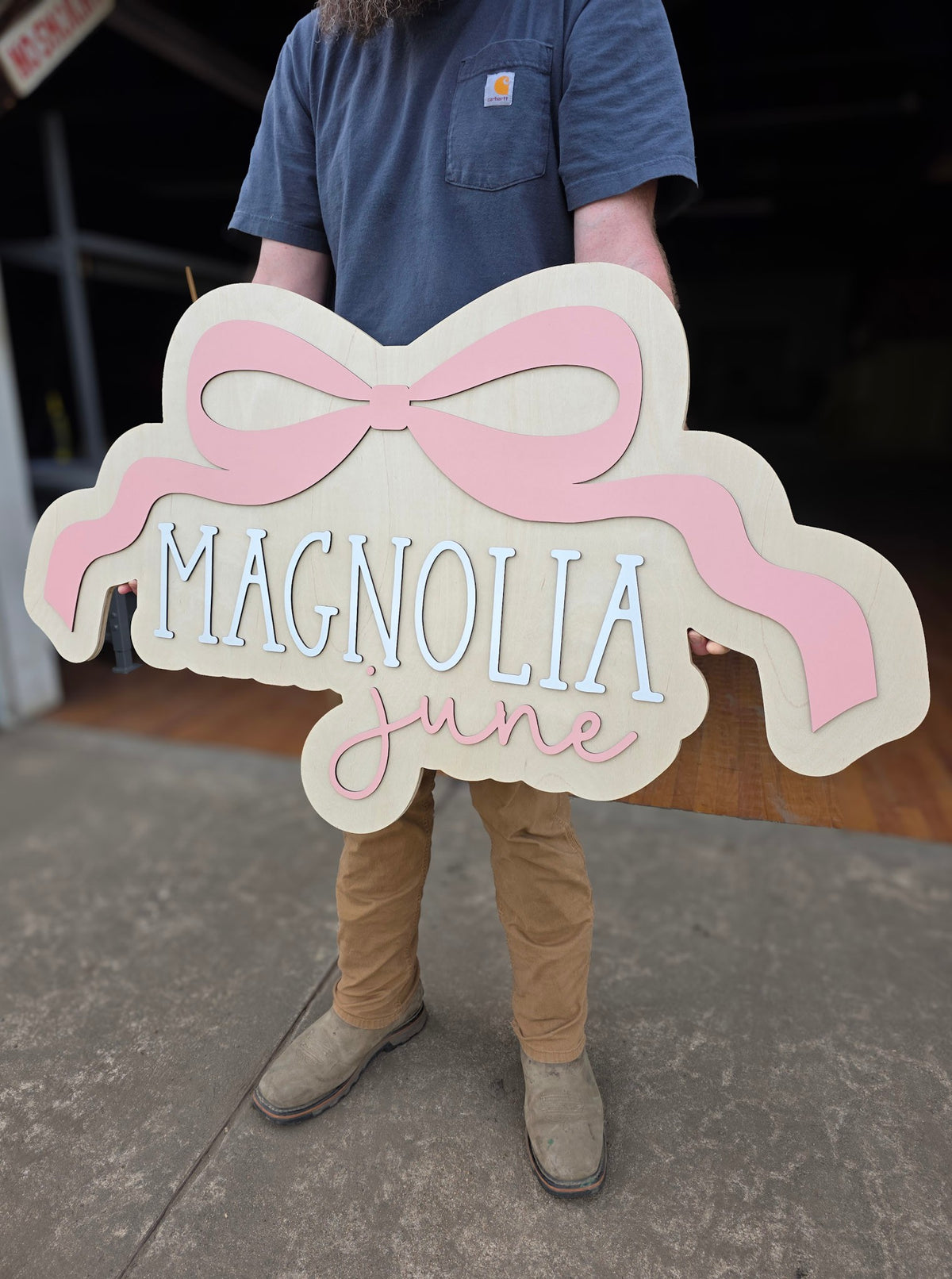 The Magnolia Layered Name Sign