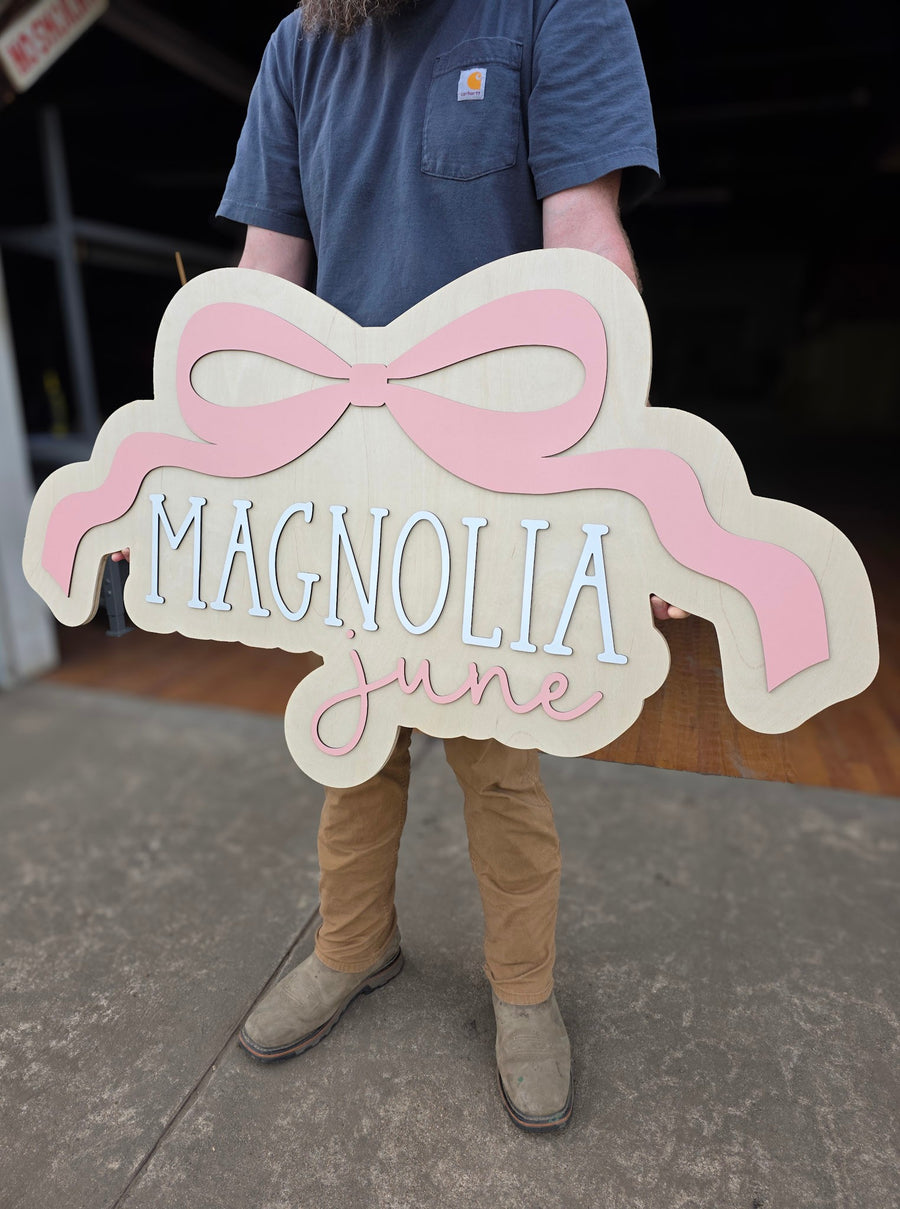 The Magnolia Layered Name Sign
