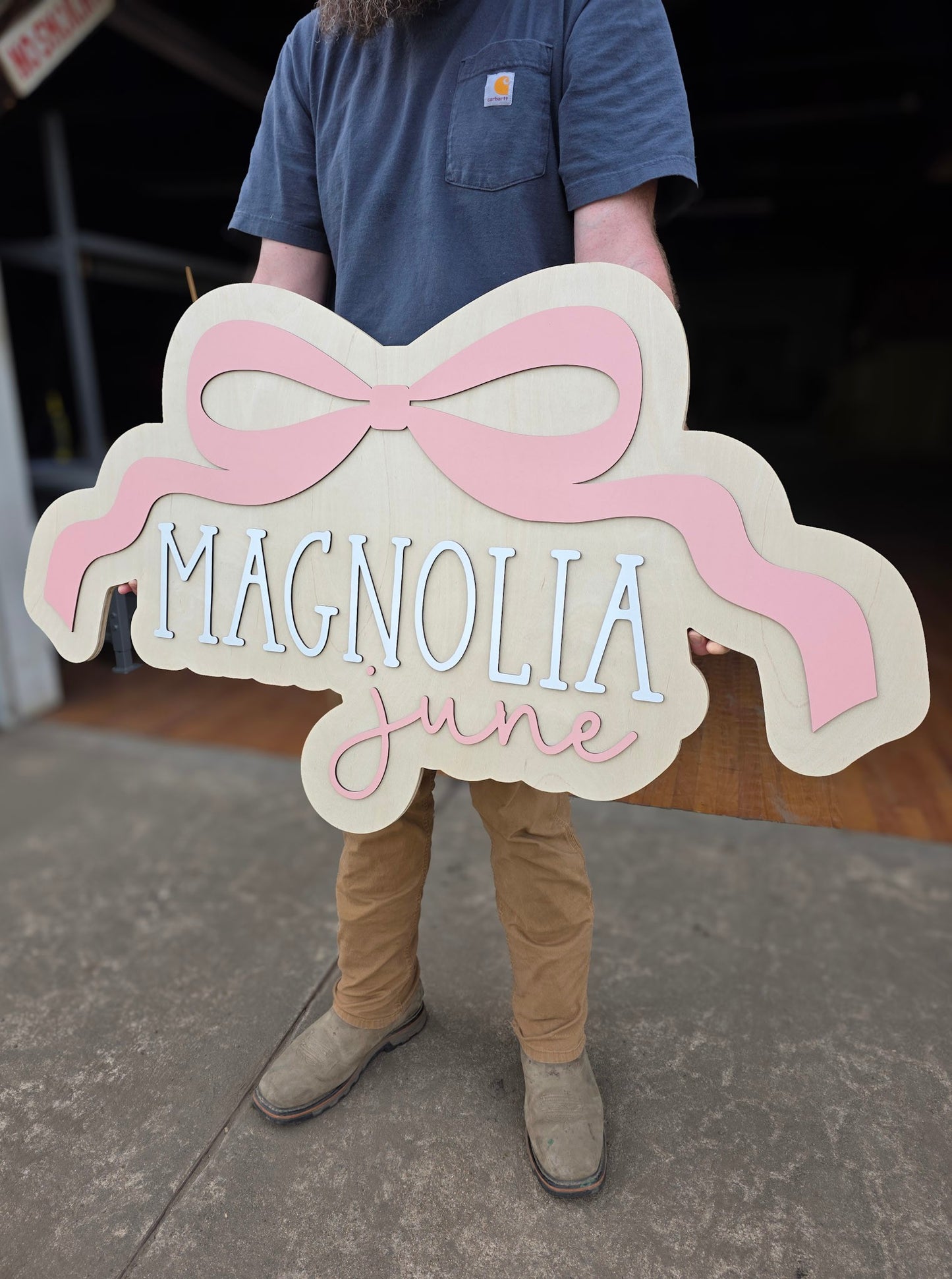 The Magnolia Layered Name Sign
