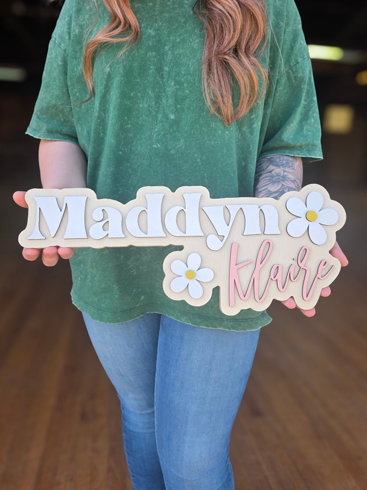 The Maddyn Floral Layered Name Sign