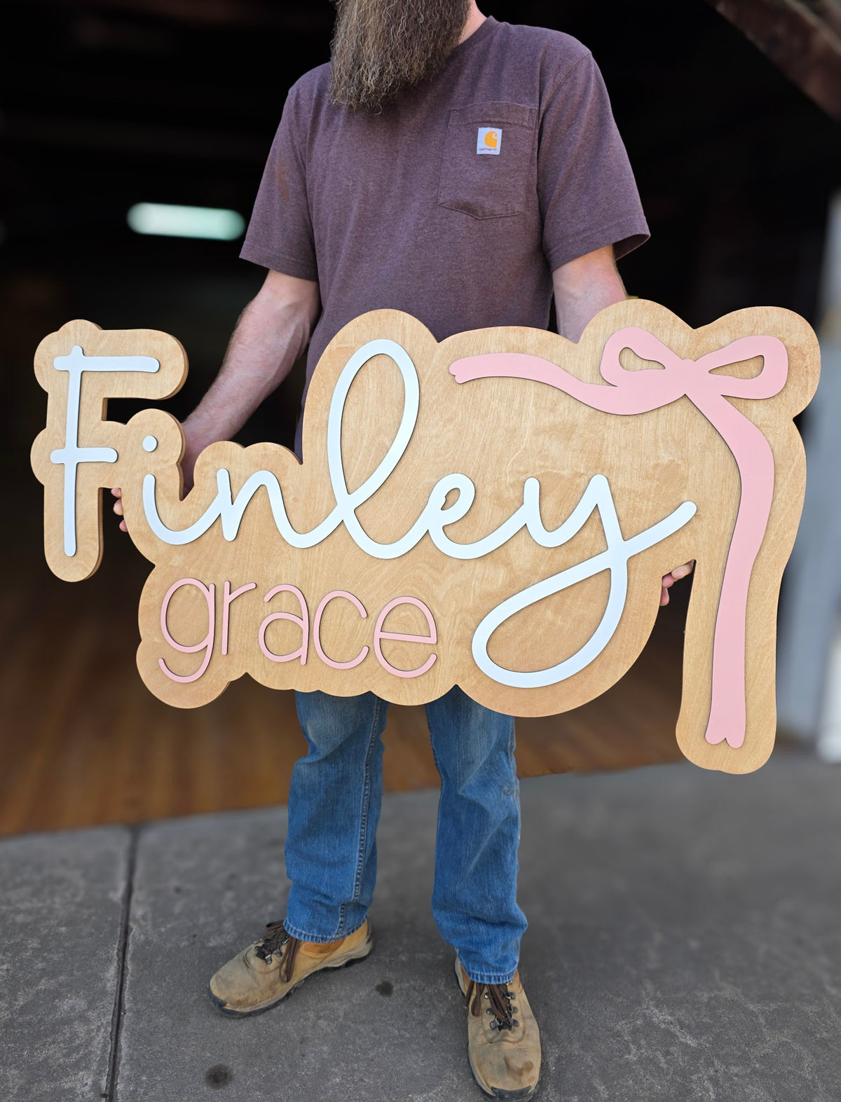 The Finley Bow Layered Name Sign