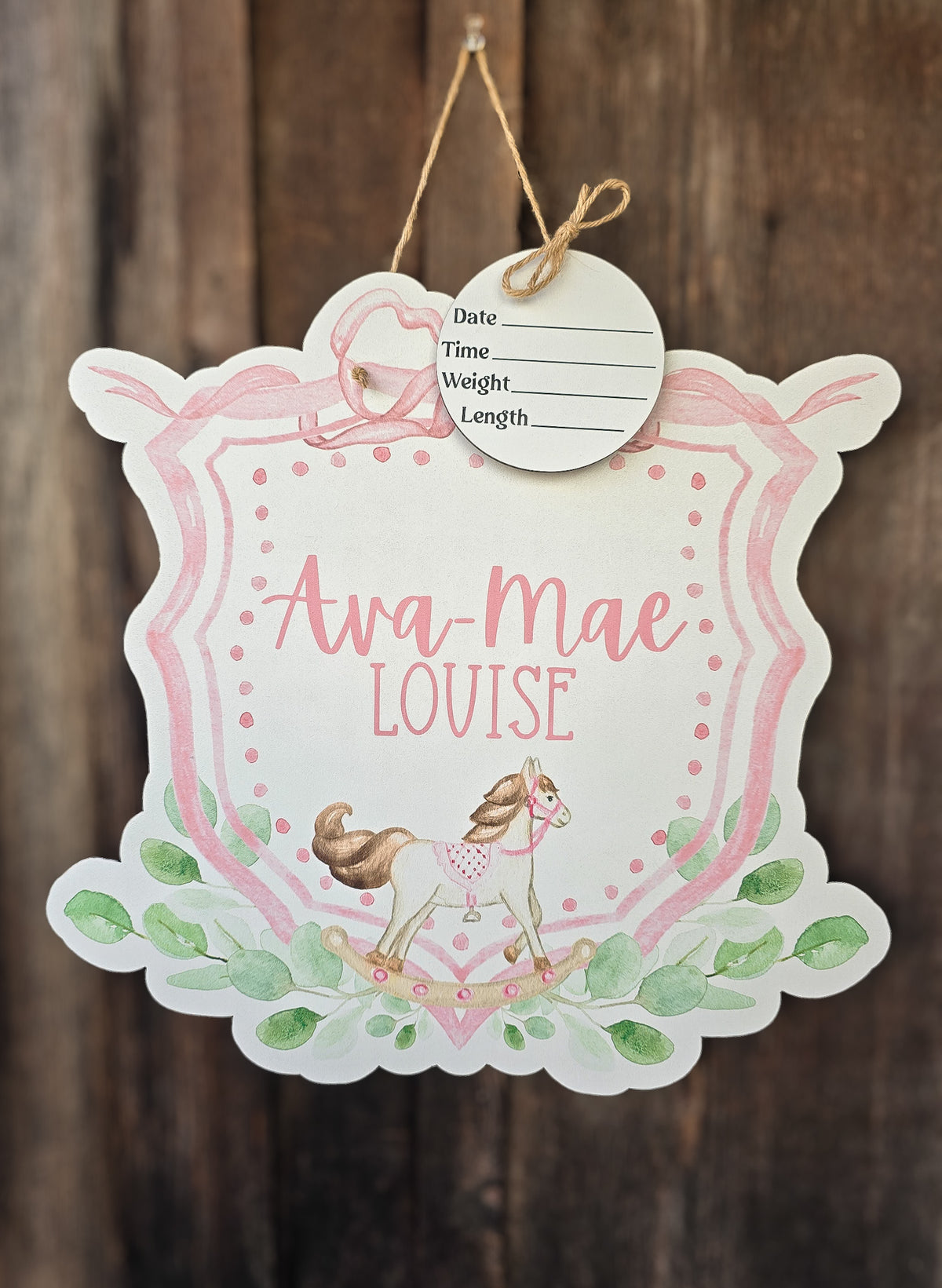 Rocking Horse Crest Hospital Door Hanger