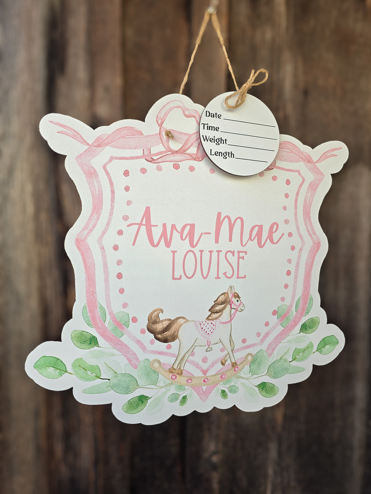 Rocking Horse Crest Hospital Door Hanger