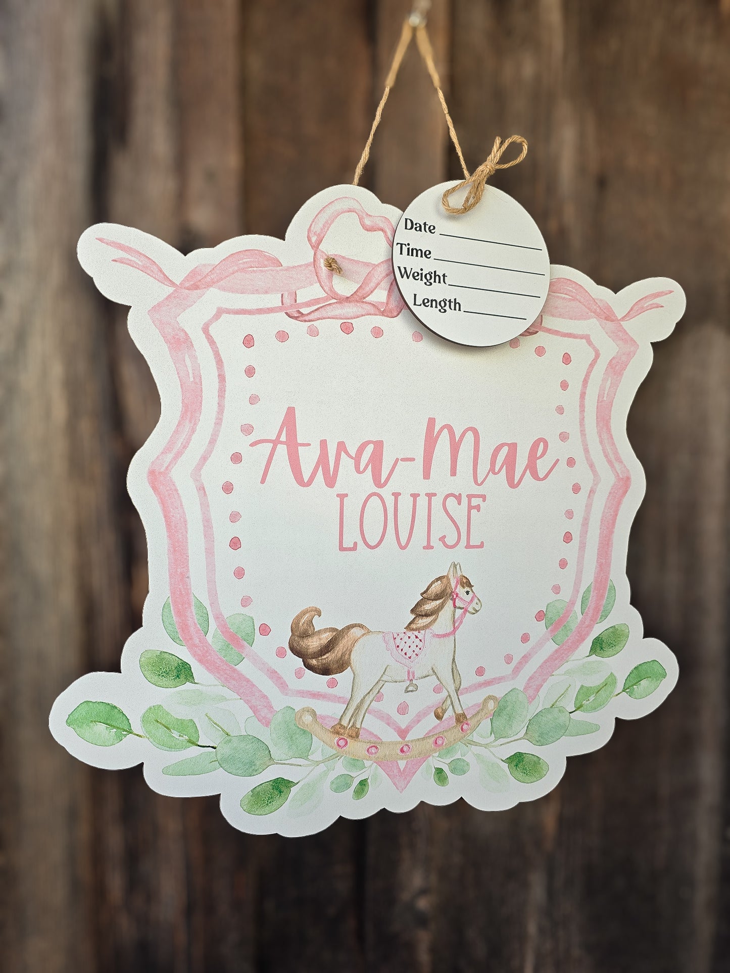 Rocking Horse Crest Hospital Door Hanger