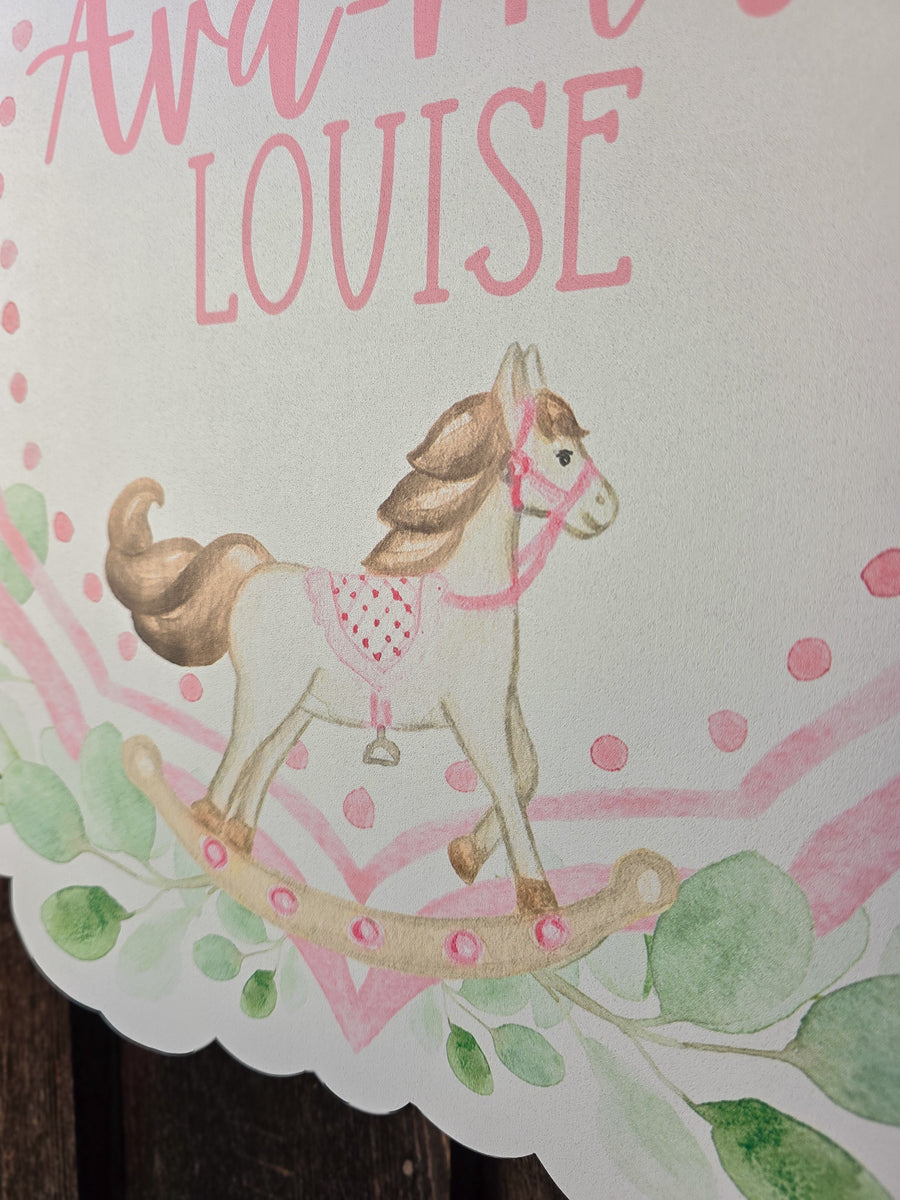 Rocking Horse Crest Hospital Door Hanger