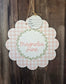 Scalloped Pink Gingham Hospital Door Hanger