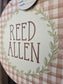 Neutral Gingham Hospital Door Hanger