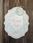 Soft Floral Coat of Arms Crest Hospital Door Hanger