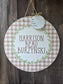 Neutral Gingham Hospital Door Hanger