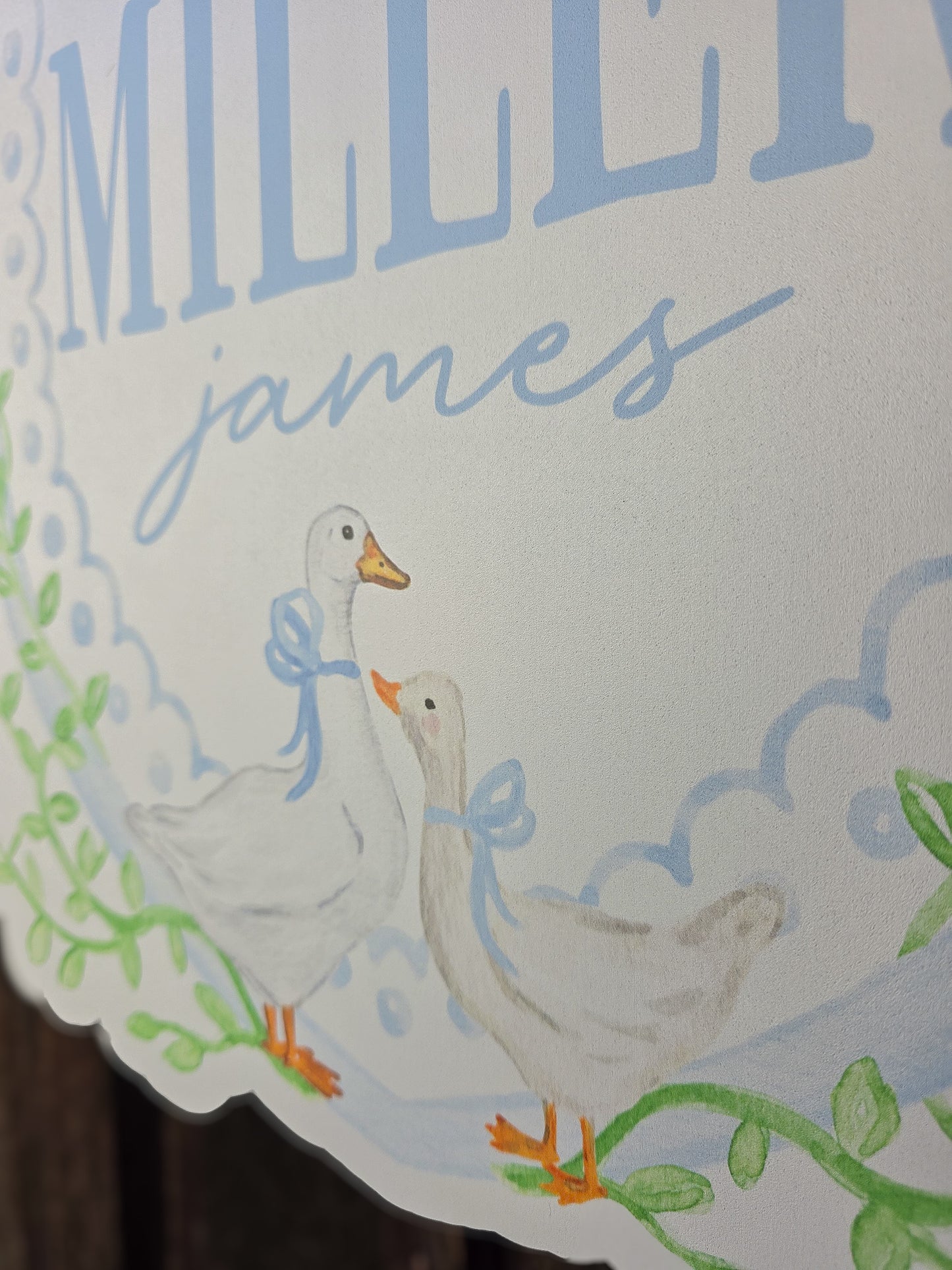 Blue Goose + Greenery Hospital Door Hanger