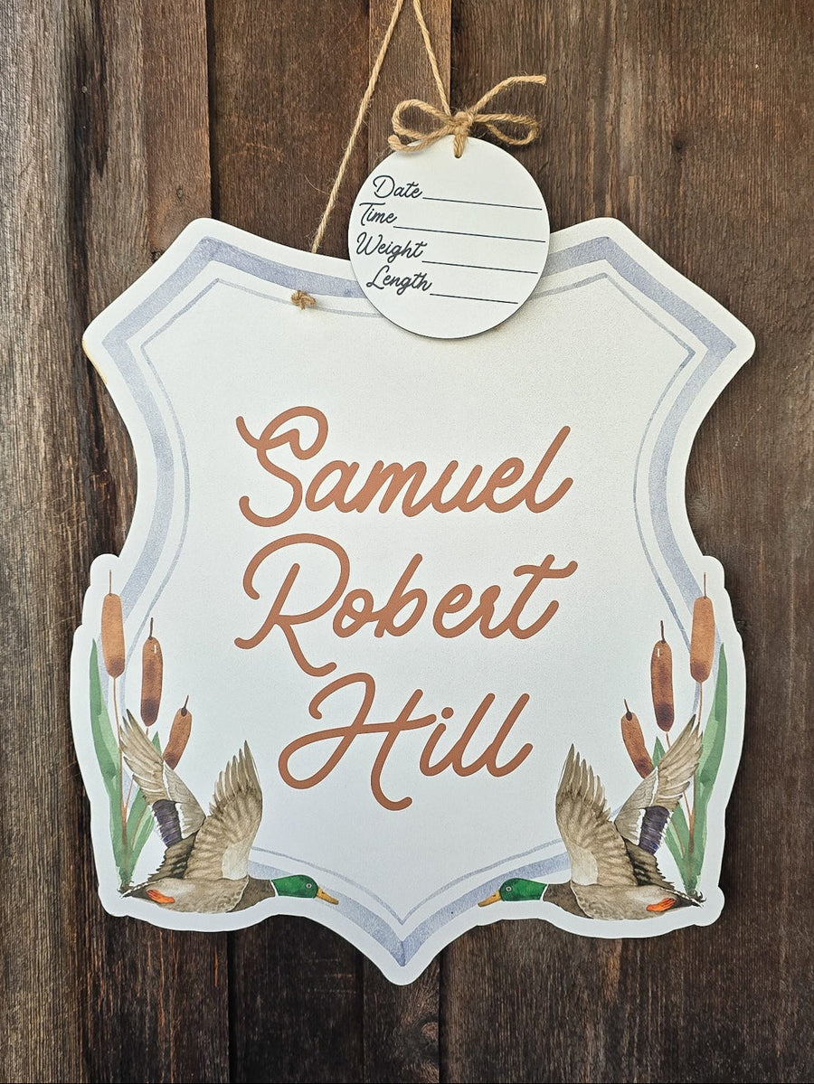 Blue Mallard Duck Hospital Door Hanger