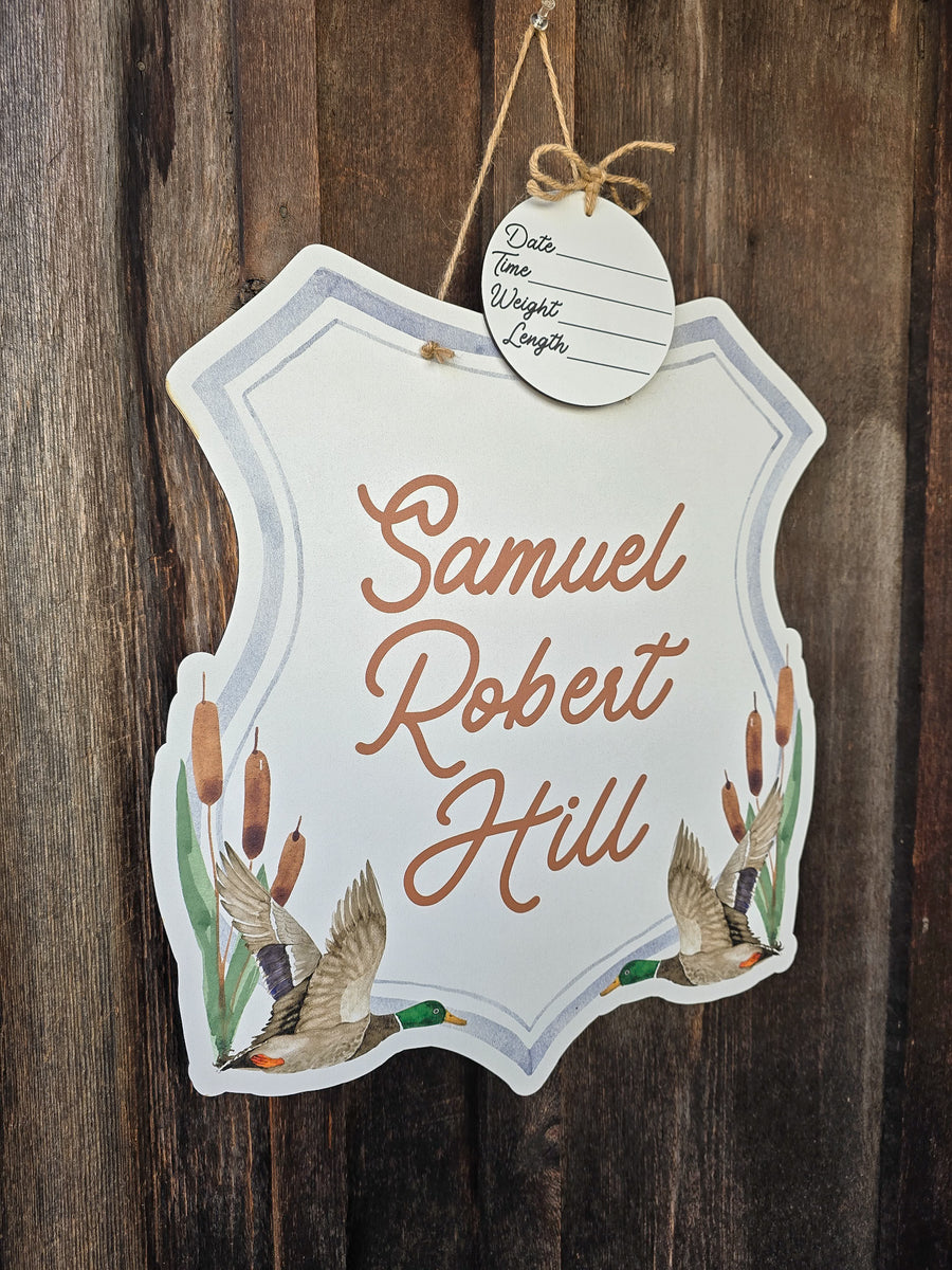 Blue Mallard Duck Hospital Door Hanger