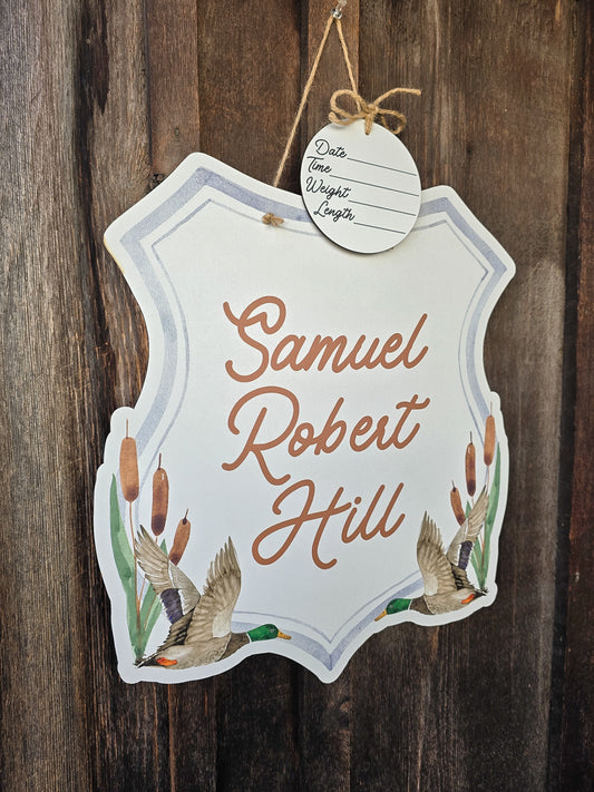 Blue Mallard Duck Hospital Door Hanger