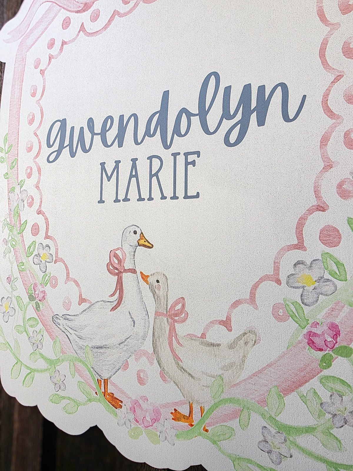 Soft Pastel Goose Hospital Door Hanger