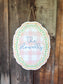 Personalized Pastel Floral Door Hanger | Custom Family Name Front Door Sign