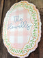 Personalized Pastel Floral Door Hanger | Custom Family Name Front Door Sign