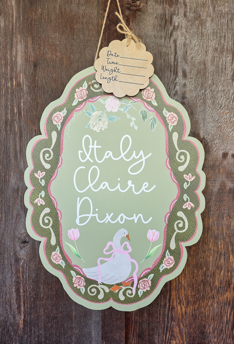 Whimsy Garden Goose Hospital Door Hanger