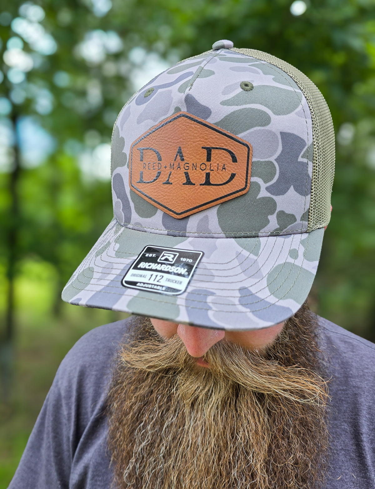 Custom UV Printed Patch Hat | Richardson 112 | Camo Trucker Hat | Personalized Dad Hat