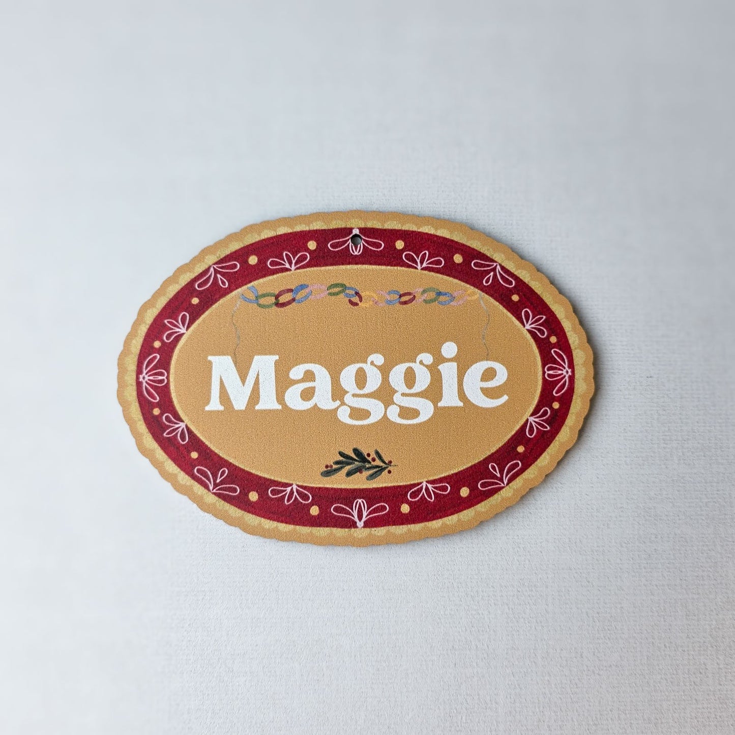 Personalized Christmas Stocking Tag, Custom Gift Tag, Stocking Name Tag, Whimsy Christmas Tag, Folk Christmas Decor, Custom Stocking Tag