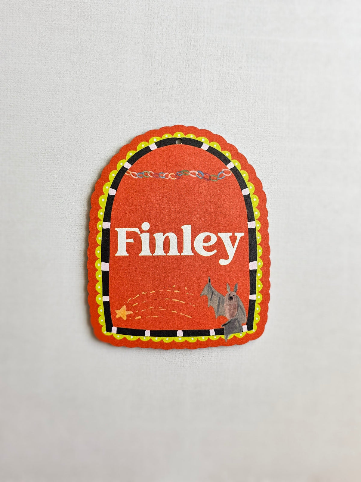 Personalized Halloween Boo Basket Tag, Custom Trick or Treat Basket Name Tag, Whimsical Kids Halloween Gift, UV Printed MDF
