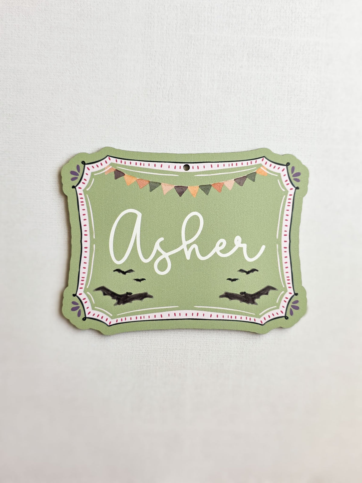 Personalized Halloween Boo Basket Tag, Custom Trick or Treat Basket Name Tag, Whimsical Kids Halloween Gift, UV Printed MDF
