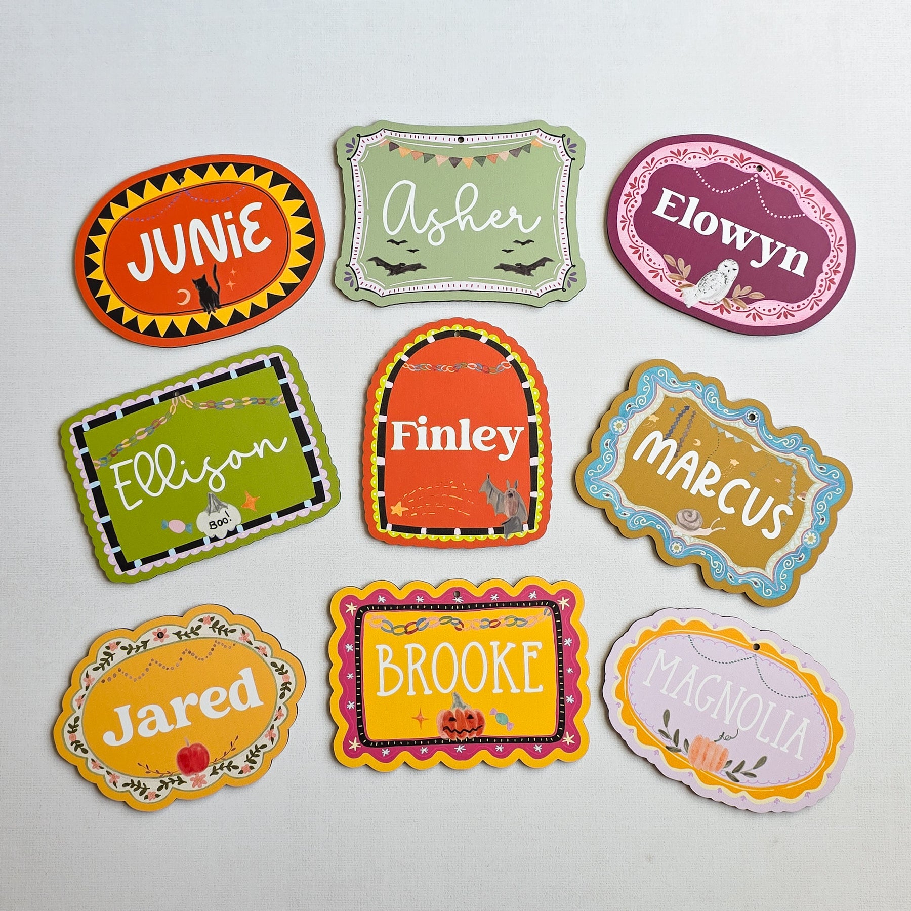 Personalized Halloween Boo Basket Tag, Custom Trick or Treat Basket Name Tag, Whimsical Kids Halloween Gift, UV Printed MDF