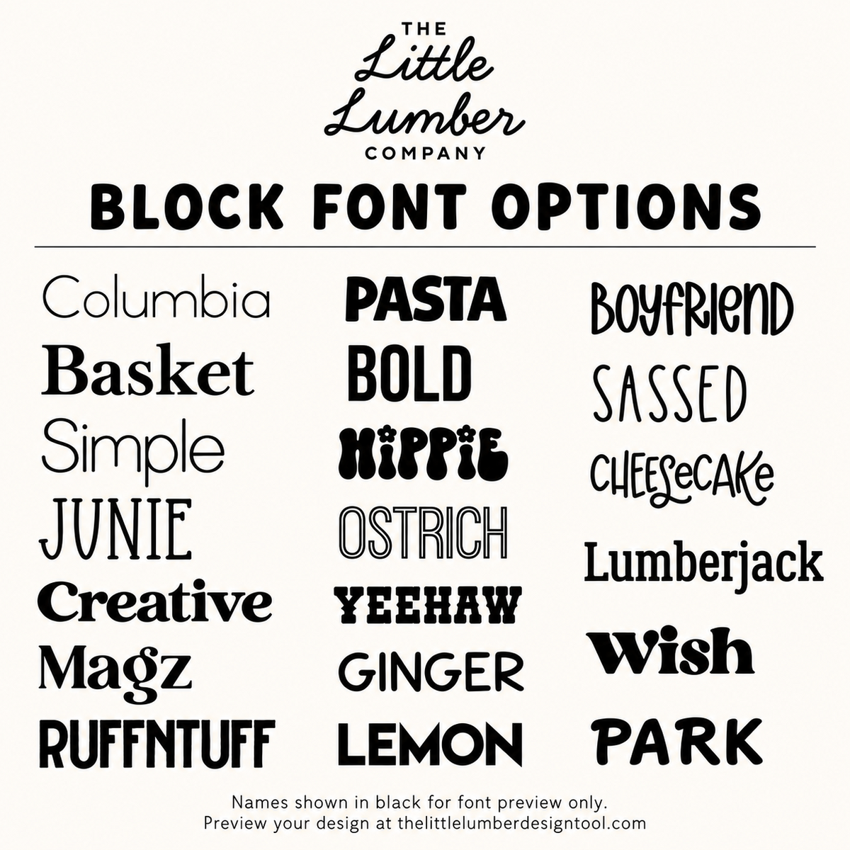 Block font options