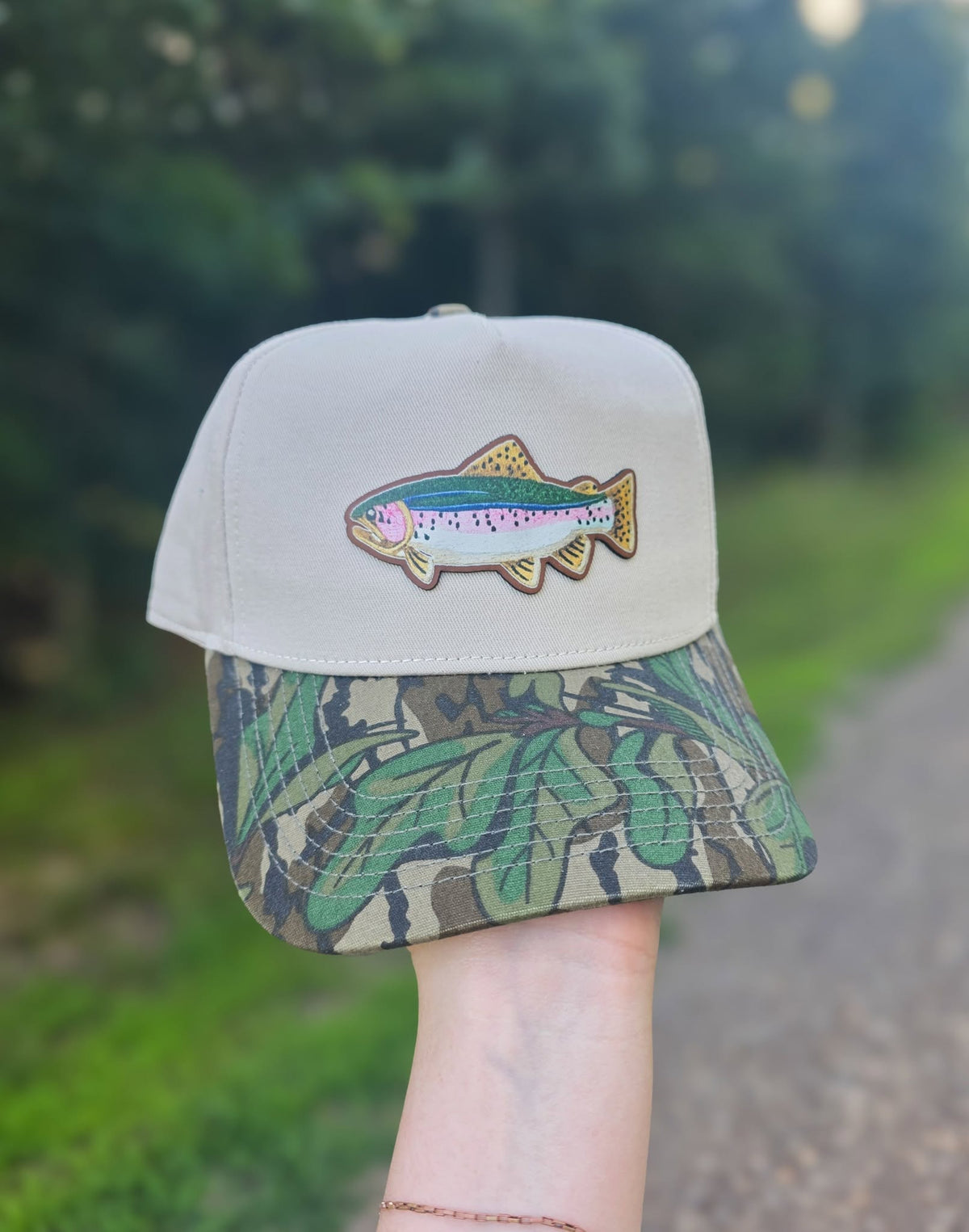 Custom UV Printed Patch Hat | Camo Trucker Hat | Trout Patch Hat | Custom Hat