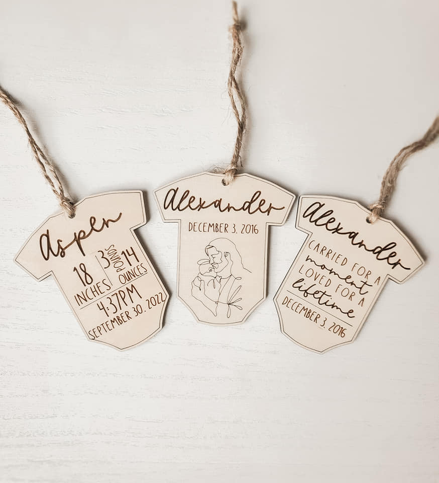 Infant Loss Ornaments (pictured fonts only)