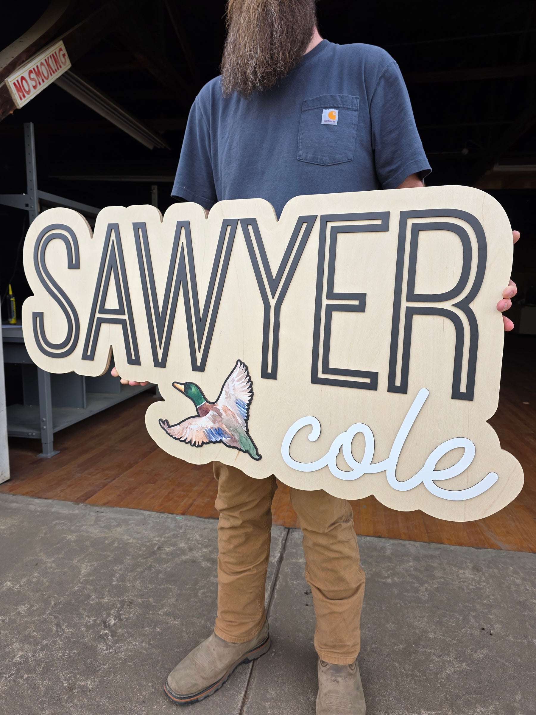 The Sawyer Duck Layered Name Sign
